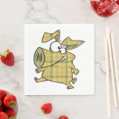 Serviette En Papier Cochon plat (En situation)