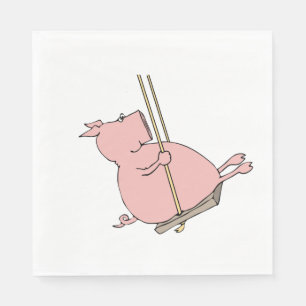 Serviette En Papier Cochon Sur Une Flèche