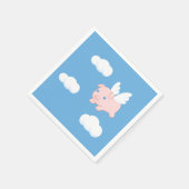 Serviette En Papier Cochon volant - Cochon mignon avec ailes (Coin)