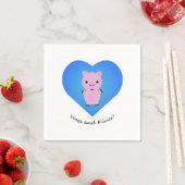 Serviette En Papier Cochons et baisers (En situation)