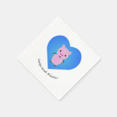 Serviette En Papier Cochons et baisers (Coin)