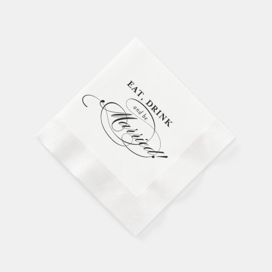 Serviette En Papier Cockail Napkin : Mangez, buvez et soyez mariés (Coin)