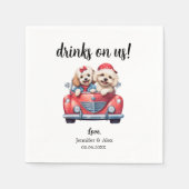 Serviette En Papier Cockapo mignon Doodle Mariage Cocktail sur mesure (Devant)