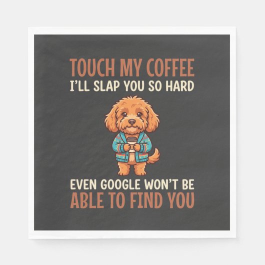 Serviette En Papier Cockapoo Amoureux de Café Drôle (Devant)