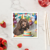 Serviette En Papier Cockapoo Birthday Party (En situation)