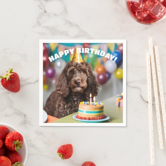 Serviette En Papier Cockapoo Birthday Party (En situation)