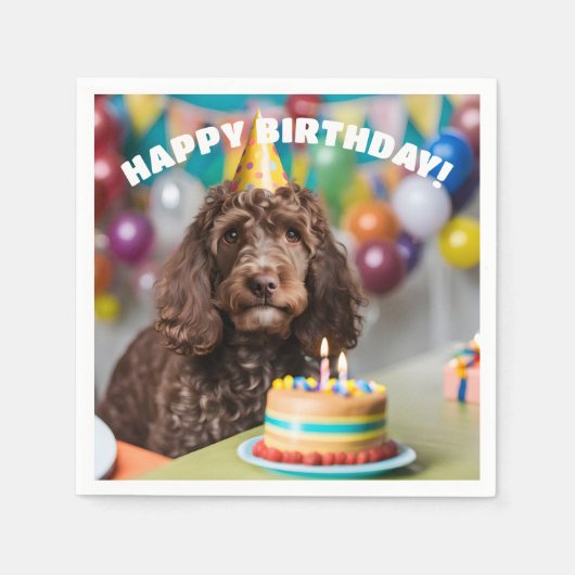Serviette En Papier Cockapoo Birthday Party (Devant)