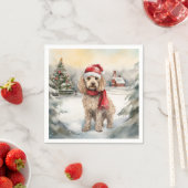 Serviette En Papier Cockapoo Dog in Snow Christmas (En situation)