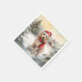 Serviette En Papier Cockapoo Dog in Snow Christmas (Coin)