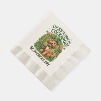 Serviette En Papier Cockapoo Saint-Patrick Pot de Chance Chien d'Or