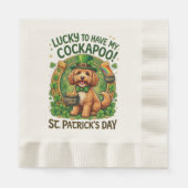 Serviette En Papier Cockapoo St Patrick's Day Lucky Dog Pot of Gold (Devant)