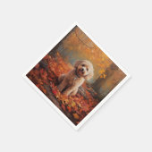 Serviette En Papier Cockapou dans les feuilles d'automne automne autom (Coin)
