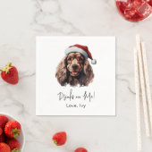 Serviette En Papier Cocker de Noël Chien Espagnol Boissons Personnalis (En situation)