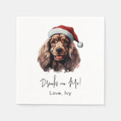Serviette En Papier Cocker de Noël Chien Espagnol Boissons Personnalis (Devant)