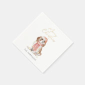 Serviette En Papier Cocker de Noël Spaniel Chien Gold Foil (Coin)