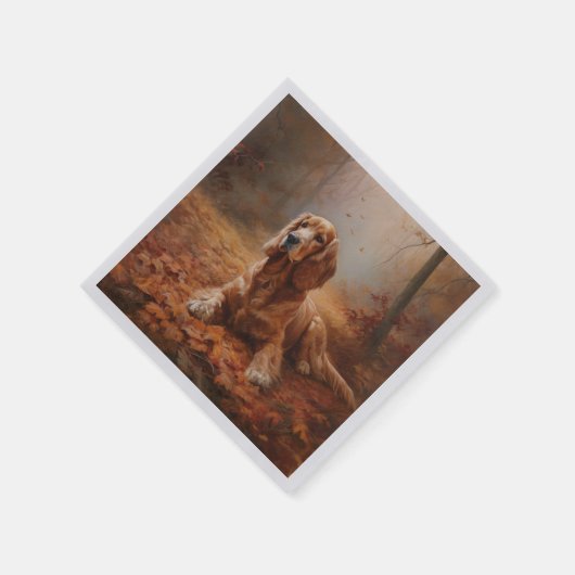 Serviette En Papier Cocker Spaniel à l'automne Feuilles automne Inspir (Coin)