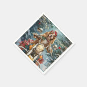 Serviette En Papier Cocker Spaniel Chien équitation Moto Noël (Coin)