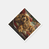 Serviette En Papier Cocker Spaniel Chien Festif de Noël (Coin)