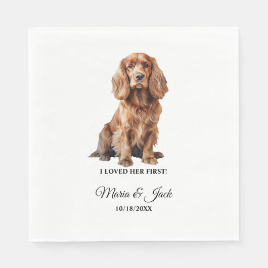 Serviette En Papier Cocker Spaniel Chien J'Aimais Son Premier Mariage  (Devant)