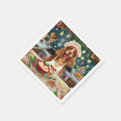 Serviette En Papier Cocker Spaniel Gîtes : Noël Festif (Coin)