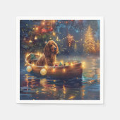 Serviette En Papier Cocker Spaniel Noël Festive Voyage (Devant)