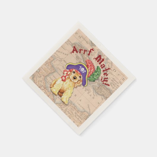 Serviette En Papier Cocker Spaniel Pirate (Coin)