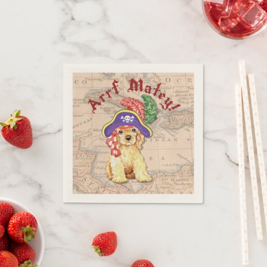 Serviette En Papier Cocker Spaniel Pirate (En situation)