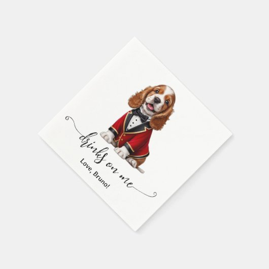 Serviette En Papier Cocker Spaniel Puppy Boissons Sur Moi Mariage (Coin)