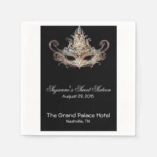 Serviette En Papier Cocktail à base de boules Masquerade (Devant)