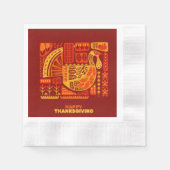 Serviette En Papier Cocktail à couture géométrique bon thanksgiving (Devant)