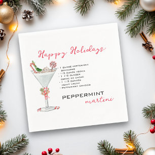 Serviette En Papier Cocktail à la menthe de Noël Martini Recette