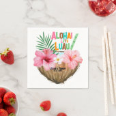Serviette En Papier Cocktail à la noix de coco Luau Hawaïen Fête Tropi (En situation)