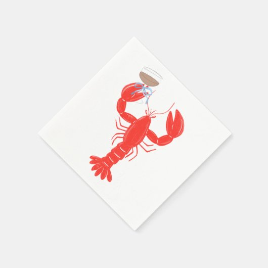 Serviette En Papier Cocktail à thème homard (Coin)