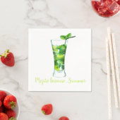 Serviette En Papier Cocktail à thème Mojito (En situation)