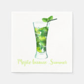 Serviette En Papier Cocktail à thème Mojito (Devant)