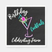 Serviette En Papier Cocktail Abstrait Neon Drink Bar Club (Devant)