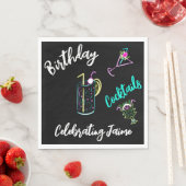 Serviette En Papier Cocktail Abstrait Neon Drinks Bar Club (En situation)