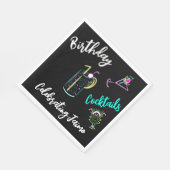 Serviette En Papier Cocktail Abstrait Neon Drinks Bar Club (Coin)