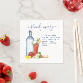 Serviette En Papier Cocktail Aquarelle Recette Boisson Mixte Bloody Ma (En situation)
