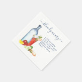 Serviette En Papier Cocktail Aquarelle Recette Boisson Mixte Bloody Ma (Coin)