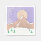 Serviette En Papier Cocktail avec Mountain Scene (Devant)