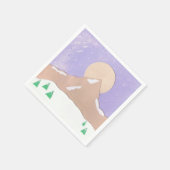 Serviette En Papier Cocktail avec Mountain Scene (Coin)