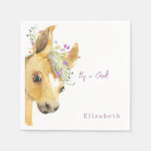 Serviette En Papier Cocktail Baby shower Lavender Fleur sauvage Pony (Devant)