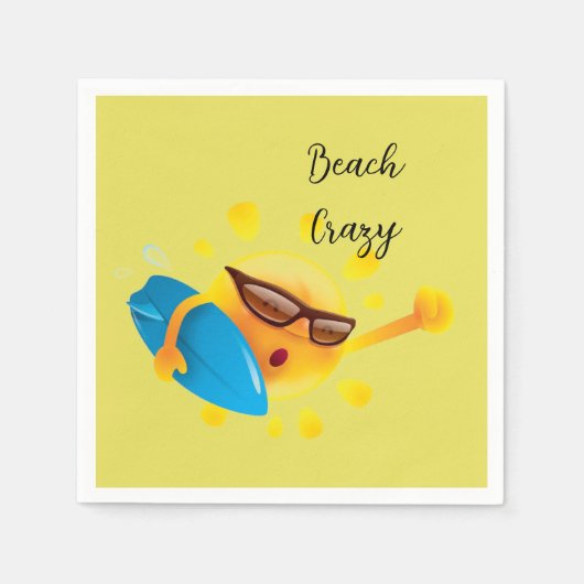 Serviette En Papier Cocktail « Beach Crazy » (Devant)
