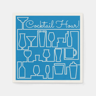 Serviette En Papier Cocktail bleu