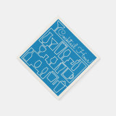 Serviette En Papier Cocktail bleu (Coin)