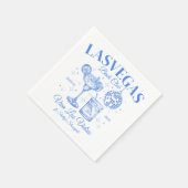 Serviette En Papier Cocktail Bleu Et Disco Ball Bachelorette (Coin)