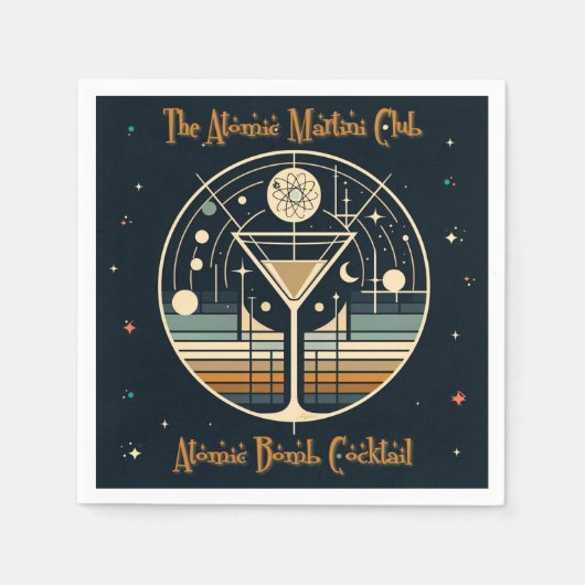 Serviette En Papier Cocktail bombe atomique du Martini Club (Devant)