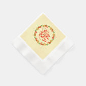 Serviette En Papier Cocktail bon thanksgiving Red Gold Wreath (Coin)