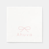 Serviette En Papier Cocktail Bow classique Napkin en rose bébé (Devant)